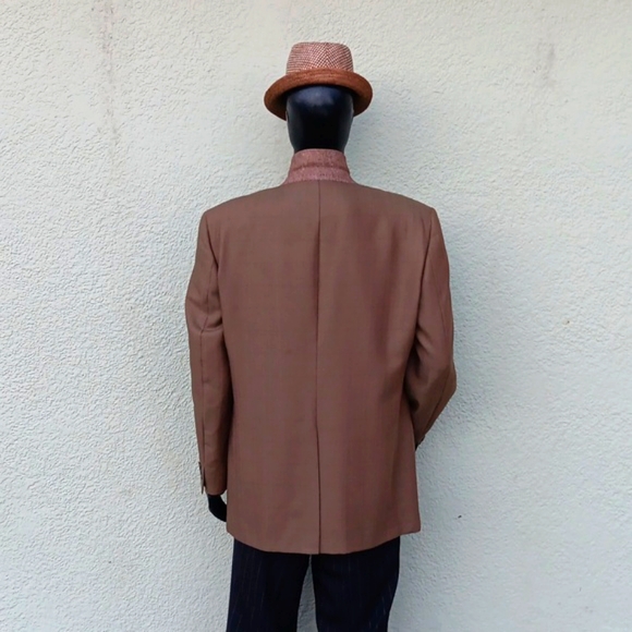 Halston Men's Vintage Pure Wool Window-Paine Luxury Blazer/Sport Coat - Picture 17 of 17